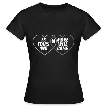 Anniversaire de mariage en argent couple célébration cadeau couple - T-shirt Femme - noir - Devant - AI Model Female 172 dark (172cm)