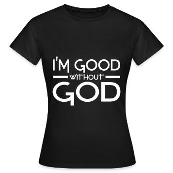 Proverbes de l’athéisme - T-shirt Femme - noir - Devant - AI Model Female 172 dark (172cm)