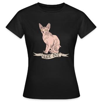 Chat nu don sphynx - T-shirt Femme - noir - Devant - AI Model Female 172 dark (172cm)