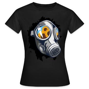 Gasmaske - Frauen T-Shirt - Schwarz - Vorne - AI Model Female 172 dark (172cm)