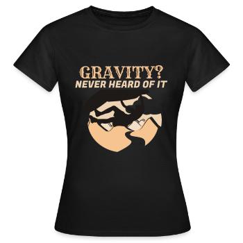 Escalade et gravité - T-shirt Femme - noir - Devant - AI Model Female 172 dark (172cm)