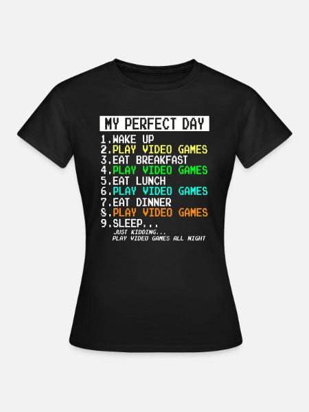 Pelivaatteet - Pelaajalahjat teini-ikäisille pojille ja miehille - Dame-T-shirt - sort