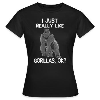 J’aime vraiment Gorillas Funny Gorilla Lover - T-shirt Femme - noir - Devant - AI Model Female 172 dark (172cm)