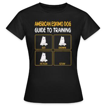 Drôle de guide de chien esquimau américain pour dresser un chien obstétrique - T-shirt Femme - noir - Devant - AI Model Female 172 dark (172cm)
