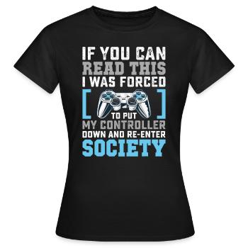 Poser la manette vers le bas Réintégrer la société Joueur drôle - T-shirt Femme - noir - Devant - AI Model Female 172 dark (172cm)