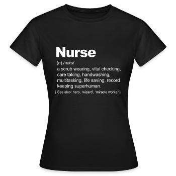 Définition d'infirmière drôle Définition d'infirmière - T-shirt Femme - noir - Devant - AI Model Female 172 dark (172cm)