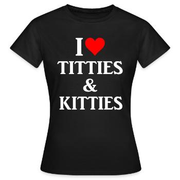 J’aime les seins et les chatons Cadeauamericaremingtonamm - T-shirt Femme - noir - Devant - AI Model Female 172 dark (172cm)