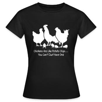Hen Humor Lustige Kinder Hühnerhemden für Chicken Lo - Frauen T-Shirt - Schwarz - Vorne - AI Model Female 172 dark (172cm)