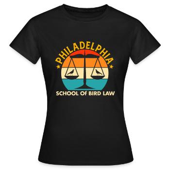 Vintage Retro Sunset Philadelphia School of Bird L - T-shirt Femme - noir - Devant - AI Model Female 172 dark (172cm)
