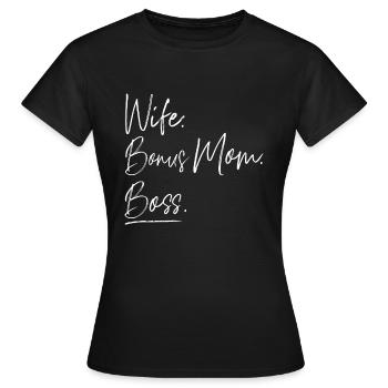 Femme Bonus Maman Boss - T-shirt Femme - noir - Devant - AI Model Female 172 dark (172cm)