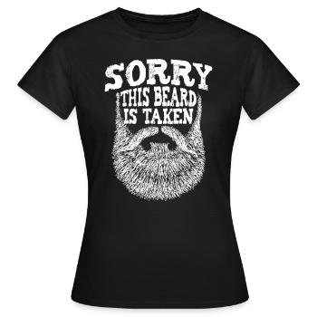 Mens Sorry This Beard Is Taken - Beard Lover & Fac - T-shirt Femme - noir - Devant - AI Model Female 172 dark (172cm)