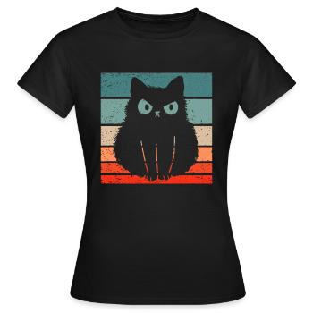 Cat Style Rétro Vintage - T-shirt Femme - noir - Devant - AI Model Female 172 dark (172cm)