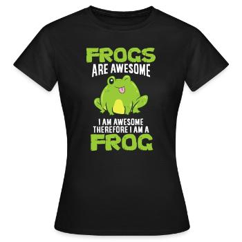 Lustige Frösche sind großartig Ich bin großartig, also bin ich - Frauen T-Shirt - Schwarz - Vorne - AI Model Female 172 dark (172cm)
