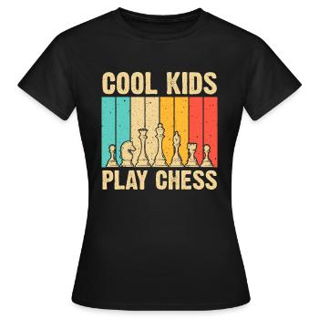 Cool Chess Lover Art For Kids Boys Men Novelty Che - Women's T-Shirt - black - Front - AI Model Female 172 dark (172cm)