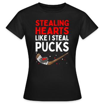 Stealing Heart Like I Steal Pucks Valentines Day H - Women's T-Shirt - black - Front - AI Model Female 172 dark (172cm)
