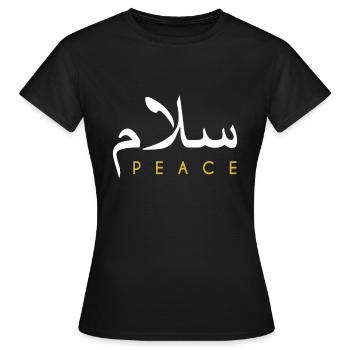 Salam Peace Calligraphie arabe - T-shirt Femme - noir - Devant - AI Model Female 172 dark (172cm)