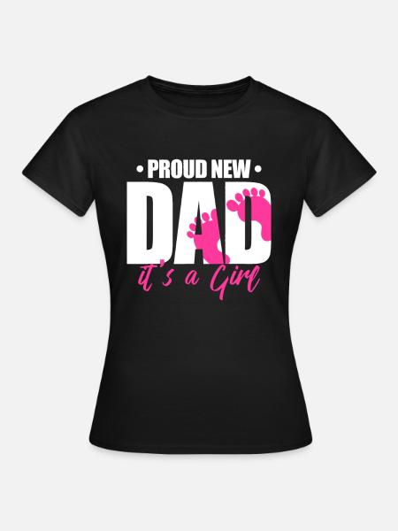 Mens Proud New Dad It's A Girl - Dame-T-shirt - sort
