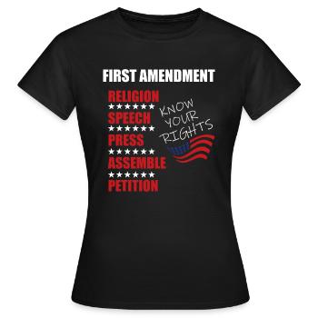First Amendment Rights Audit United States Constit - Frauen T-Shirt - Schwarz - Vorne - AI Model Female 172 dark (172cm)