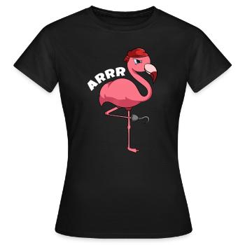 Karibik Freibeuter Seedieb Mädchen Flamingo Pirat - Frauen T-Shirt - Schwarz - Vorne - AI Model Female 172 dark (172cm)