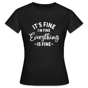 Vintage It's Fine I'm Fine Everything Is Fine Cat - Women's T-Shirt - black - Front - AI Model Female 172 dark (172cm)