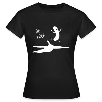 Soyez libre Banane | Drôle d’homme banane | Courir Banana - T-shirt Femme - noir - Devant - AI Model Female 172 dark (172cm)