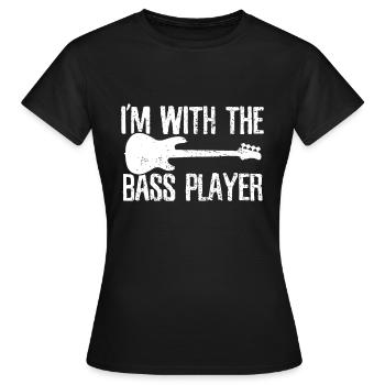 Bassiste Guitare Couple Petite amie Vintageguitar - T-shirt Femme - noir - Devant - AI Model Female 172 dark (172cm)