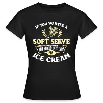Idée Badminton Joke Soft Serve Citation Badminton Pla - T-shirt Femme - noir - Devant - AI Model Female 172 dark (172cm)