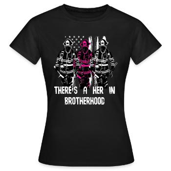 Promotion de la Fraternité des femmes pompières - T-shirt Femme - noir - Devant - AI Model Female 172 dark (172cm)