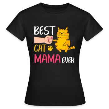 Beste Katze Mama Ever Niedliche Katze Faust Stoß Frauen Mutter - Frauen T-Shirt - Schwarz - Vorne - AI Model Female 172 dark (172cm)