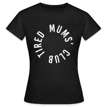 Müde Mütter Club Neues Baby Mama Mutter Eltern Lustig M - Frauen T-Shirt - Schwarz - Vorne - AI Model Female 172 dark (172cm)