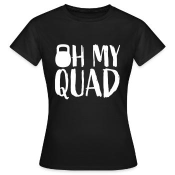 Lustiges Workout Quadrizeps Muskeln Kettlebell I Oh M - Frauen T-Shirt - Schwarz - Vorne - AI Model Female 172 dark (172cm)