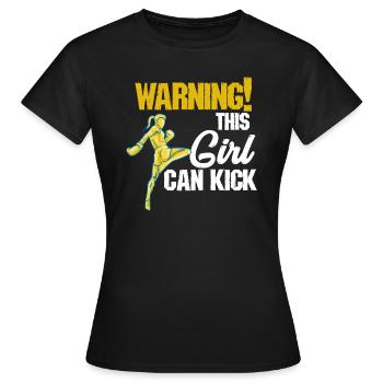 Kampfsport Kick Boxen Kickboxen Thaiboxen Mädchen - Frauen T-Shirt - Schwarz - Vorne - AI Model Female 172 dark (172cm)