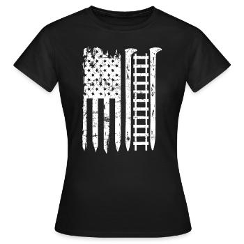 Railroad Spike drapeau américain Train Gift pour railwa - T-shirt Femme - noir - Devant - AI Model Female 172 dark (172cm)