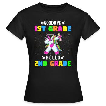 Goodbye First Grade hello second grade Unicorn Gir - Women's T-Shirt - black - Front - AI Model Female 172 dark (172cm)
