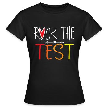 Rock The Test Teacher Test Day Journée de test Journée de test Drôle T - T-shirt Femme - noir - Devant - AI Model Female 172 dark (172cm)