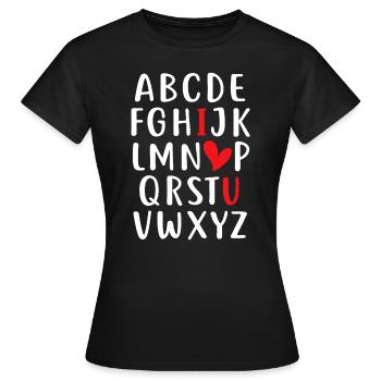 ABC Kreide Alphabet Ich liebe dich Englisch Lehrer Vale - Frauen T-Shirt - Schwarz - Vorne - AI Model Female 172 dark (172cm)