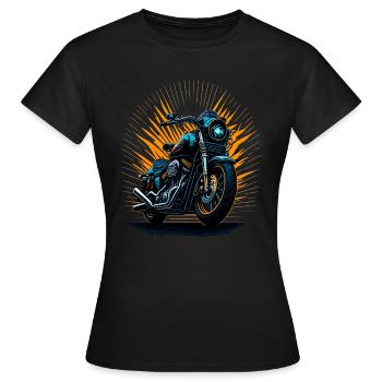 Klassisches Motorrad - Frauen T-Shirt - Schwarz - Vorne - AI Model Female 172 dark (172cm)