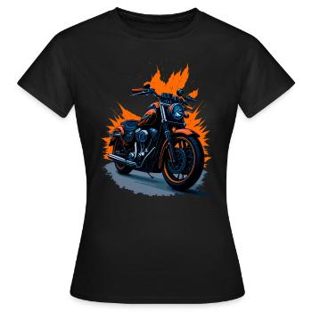 Klassisches Motorrad - Frauen T-Shirt - Schwarz - Vorne - AI Model Female 172 dark (172cm)