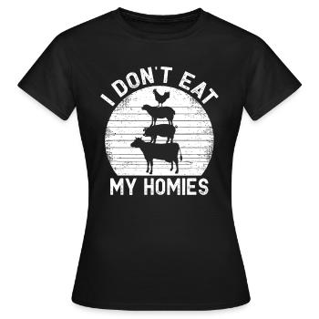 Végétarien Je ne mange pas mes homies Femmes Hommes Drôle V - T-shirt Femme - noir - Devant - AI Model Female 172 dark (172cm)