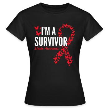 Survivant Survivant d’AVC Sensibilisation Survivant d’AVC - T-shirt Femme - noir - Devant - AI Model Female 172 dark (172cm)