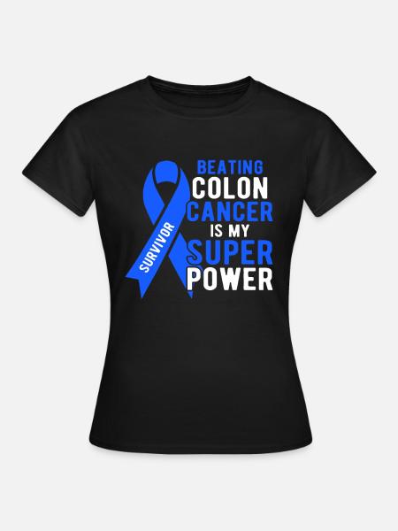 Sensibilisation au cancer du côlon survivant hommes femmes Superpow - T-shirt Femme - noir