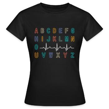 Krankenschwester PQRST Test ABC's Ekg Strip Alphabet Lustig Nu - Frauen T-Shirt - Schwarz - Vorne - AI Model Female 172 dark (172cm)
