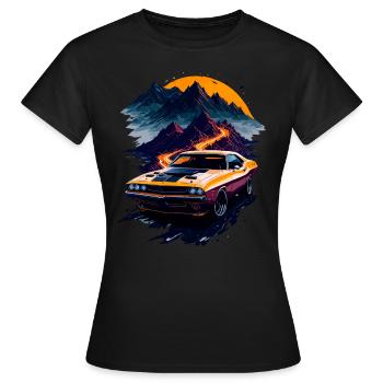 Klassischer Sportwagen - Frauen T-Shirt - Schwarz - Vorne - AI Model Female 172 dark (172cm)