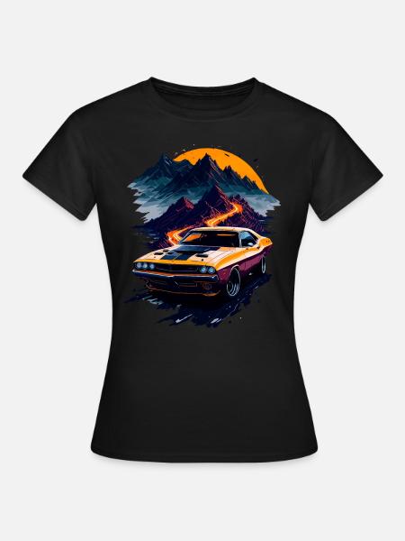 Klassischer Sportwagen - Frauen T-Shirt - Schwarz