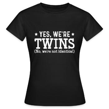 Twins Partner Twin Siblings - Women's T-Shirt - black - Front - AI Model Female 172 dark (172cm)