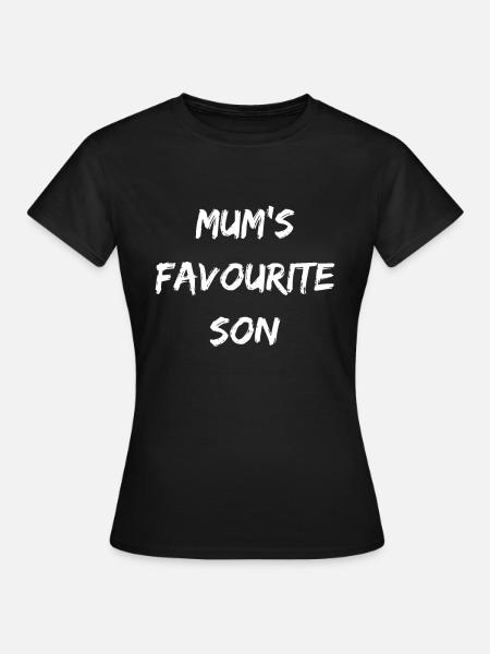 Funny Sibling Mum's Favourite Son - Women's T-Shirt - black