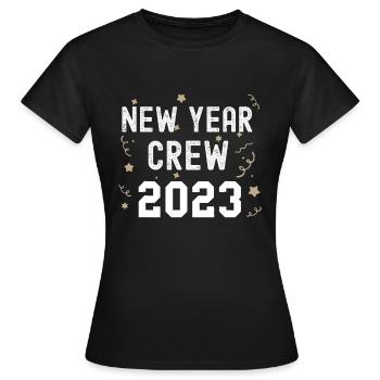New Year Crew 2023 Funny Matching Party Pajama - Women's T-Shirt - black - Front - AI Model Female 172 dark (172cm)