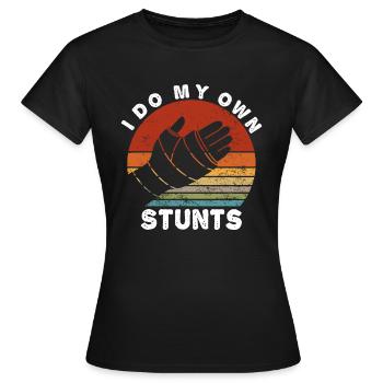 Rétro Je fais mes propres cascades Bras cassé Drôle de blessure H - T-shirt Femme - noir - Devant - AI Model Female 172 dark (172cm)