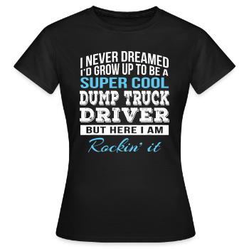 Conducteur de camion à benne basculante drôle - T-shirt Femme - noir - Devant - AI Model Female 172 dark (172cm)