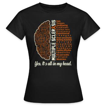 Fakten zur Multiplen Sklerose MS-Aufklärungsunterstützung - Frauen T-Shirt - Schwarz - Vorne - AI Model Female 172 dark (172cm)